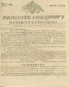 Dziennik Urzędowy Gubernii Lubelskiey 1842, Nr 43 (10/22 paźdz.)