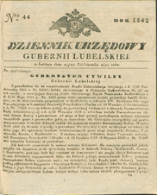 Dziennik Urzędowy Gubernii Lubelskiey 1842, Nr 44 (17/29 paźdz.)