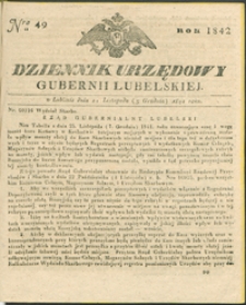 Dziennik Urzędowy Gubernii Lubelskiey 1842, Nr 49 (21 list./3 grudz.)