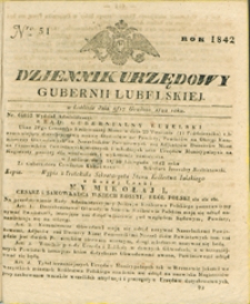 Dziennik Urzędowy Gubernii Lubelskiey 1842, Nr 51 (5/17 grudz.)