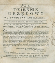Dziennik Urzędowy Województwa Lubelskiego 1827, Nr 3 (17 stycz.)