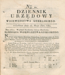 Dziennik Urzędowy Województwa Lubelskiego 1827, Nr 20 (16 maj)