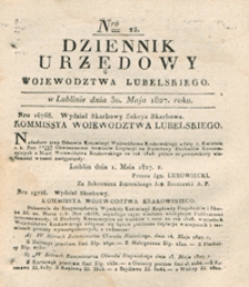 Dziennik Urzędowy Województwa Lubelskiego 1827, Nr 22 (30 maj)
