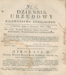 Dziennik Urzędowy Województwa Lubelskiego 1827, Nr 31 (1 sierp.)