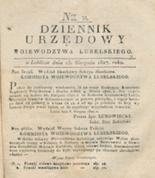Dziennik Urzędowy Województwa Lubelskiego 1827, Nr 33 (15 sierp.)