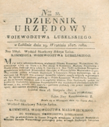 Dziennik Urzędowy Województwa Lubelskiego 1827, Nr 38 (19 wrzes.)