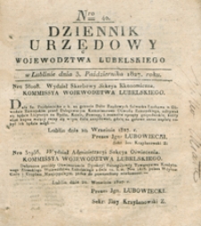 Dziennik Urzędowy Województwa Lubelskiego 1827, Nr 40 (3 paźdz.)