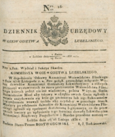 Dziennik Urzędowy Województwa Lubelskiego 1836, Nr 16 (7/19 kwiec.)