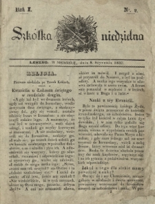Szkółka Niedzielna : pismo czasowe poświęcone włościanom / red. ks. T. Borowicz. R. 1, nr 2 (8 stycznia 1837)