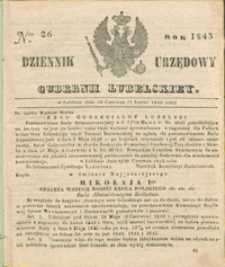 Dziennik Urzędowy Gubernii Lubelskiey 1843, Nr 26 (19 czerw./1 lip.)