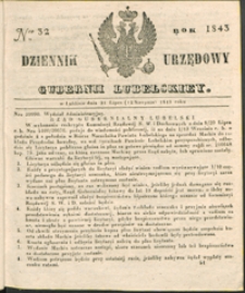 Dziennik Urzędowy Gubernii Lubelskiey 1843, Nr 32 (31 lip./12 sierp.)