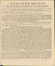 Dziennik Urzędowy Gubernii Lubelskiey 1843, dod. do Nr 36 (28 sierp./9 wrzes.)