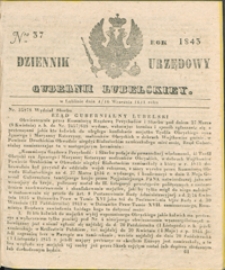 Dziennik Urzędowy Gubernii Lubelskiey 1843, Nr 37 (4/16 wrzes.)