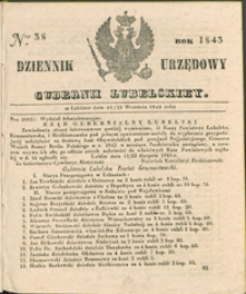 Dziennik Urzędowy Gubernii Lubelskiey 1843, Nr 38 (11/23 wrzes.)
