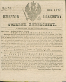 Dziennik Urzędowy Gubernii Lubelskiey 1843, Nr 39 (18/30 wrzes.)
