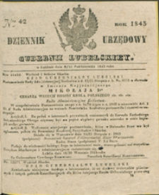 Dziennik Urzędowy Gubernii Lubelskiey 1843, Nr 42 (9/21 paźdz.)