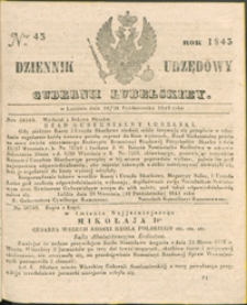 Dziennik Urzędowy Gubernii Lubelskiey 1843, Nr 43 (16/28 paźdz.)