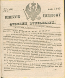 Dziennik Urzędowy Gubernii Lubelskiey 1843, Nr 44 (28 paźdz./4 list.)