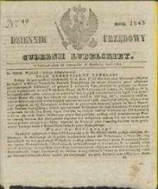 Dziennik Urzędowy Gubernii Lubelskiey 1843, Nr 49 (27 list./9 grudz.)