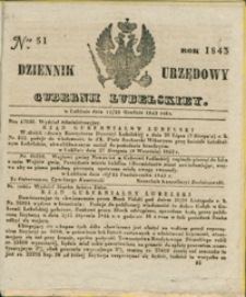 Dziennik Urzędowy Gubernii Lubelskiey 1843, Nr 51 (11/23 grudz.)