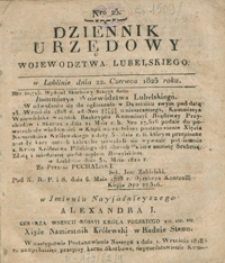 Dziennik Urzędowy Województwa Lubelskiego 1825, Nr 25 (22 czerw.)