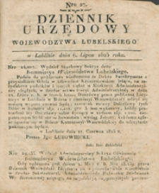 Dziennik Urzędowy Województwa Lubelskiego 1825, Nr 27 (6 lip.)
