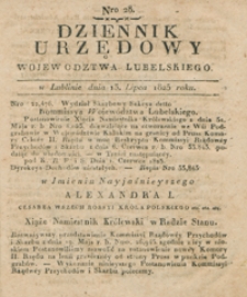Dziennik Urzędowy Województwa Lubelskiego 1825, Nr 28 (13 lip.)