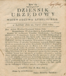 Dziennik Urzędowy Województwa Lubelskiego 1825, Nr 29 (20 lip.)
