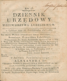 Dziennik Urzędowy Województwa Lubelskiego 1825, Nr 43 (26 paźdz.)
