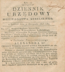 Dziennik Urzędowy Województwa Lubelskiego 1825, Nr 44 (1 list.)