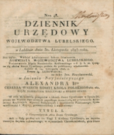 Dziennik Urzędowy Województwa Lubelskiego 1825, Nr 48 (30 list.)