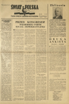 Świat i Polska : tygodnik poświęcony zagadnieniom międzynarodowym. R. 3, nr 10 (7 marca 1948)