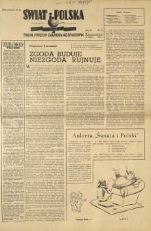 Świat i Polska : tygodnik poświęcony zagadnieniom międzynarodowym. R. 3 , nr 11 (14 marca 1948)
