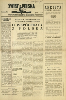 Świat i Polska : tygodnik poświęcony zagadnieniom międzynarodowym. R. 3, nr 15 (11 kwietnia 1948)