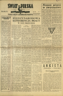 Świat i Polska : tygodnik poświęcony zagadnieniom międzynarodowym. R. 3, nr 16 (18 kwietnia 1948)