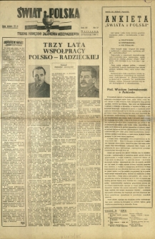 Świat i Polska : tygodnik poświęcony zagadnieniom międzynarodowym. R. 3, nr 17 (25 kwietnia 1948)