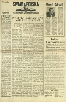 Świat i Polska : tygodnik poświęcony zagadnieniom międzynarodowym. R. 3, nr 25 (20 czerwca 1948)