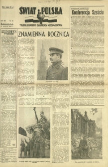 Świat i Polska : tygodnik poświęcony zagadnieniom międzynarodowym. R. 3, nr 26 (27 czerwca 1948)