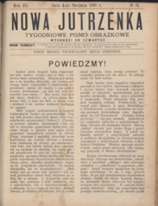 Nowa Jutrzenka : tygodniowe pismo obrazkowe R. 3, Nr 31 (4 sierp. 1910)