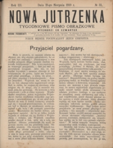Nowa Jutrzenka : tygodniowe pismo obrazkowe R. 3, Nr 33 (18 sierp. 1910)