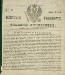 Dziennik Urzędowy Gubernii Lubelskiey 1844, Nr 2 (1/13 stycz.)
