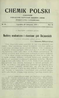 Chemik Polski : czasopismo poświęcone wszystkim gałęziom chemii teoretycznej i stosowanej / red. Br. Znatowicz R. 3, Nr 47 (25 listopada 1903)