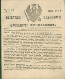 Dziennik Urzędowy Gubernii Lubelskiey 1844, Nr 13 (18/30 marz.)