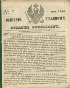 Dziennik Urzędowy Gubernii Lubelskiey 1844, Nr 17 (15/27 kwiec.)