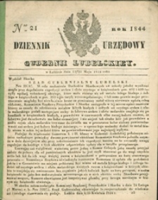 Dziennik Urzędowy Gubernii Lubelskiey 1844, Nr 21 (13/25 maj)