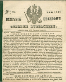 Dziennik Urzędowy Gubernii Lubelskiey 1844, Nr 24 (3/15 czerw.)