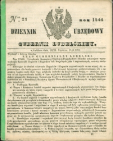 Dziennik Urzędowy Gubernii Lubelskiey 1844, Nr 25 (10/22 czerw.)
