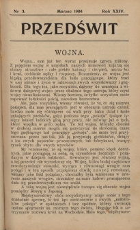 Przedświt : miesięcznik polityczno-społeczny : organ Polskiej Partyi Socyalistycznej. R. 24, nr 3 (marzec 1904)