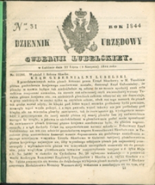 Dziennik Urzędowy Gubernii Lubelskiey 1844, Nr 31 (22 lip./3 sierp.)