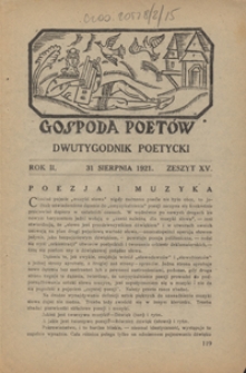 Gospoda Poetów R. 2, z. 15 (31 sierp. 1921)